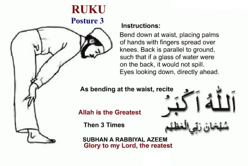 Ruku — Bowing with Subhana Rabbiyal-Azeem