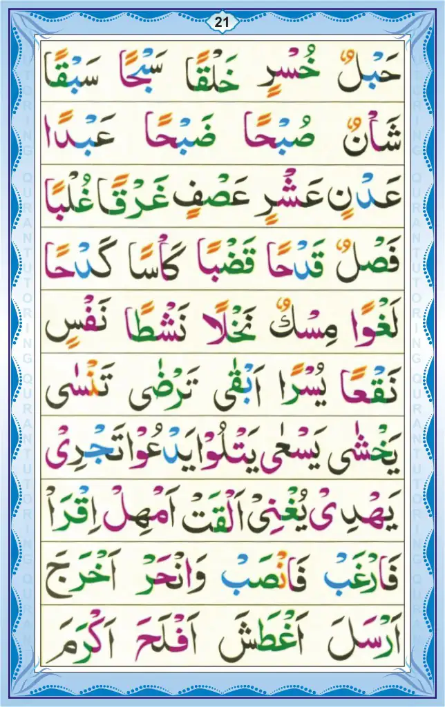 Noorani Qaida Lesson Page 21: Ikhfa Rules